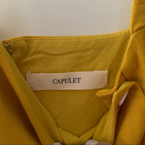 NWOT Capulet brand @ Revolve button dress in saffron yellow Sz Small ☀️ charming - Picture 10 of 10